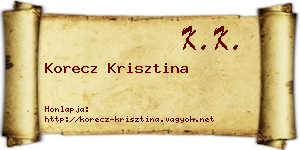 Korecz Krisztina névjegykártya